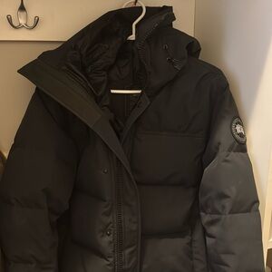 Canada Goose Macmillan Navy Blue Puffer Jacket with Hood- sample sale jacket